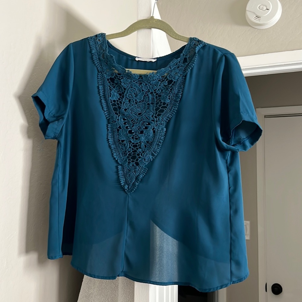 Lush lace open back top
